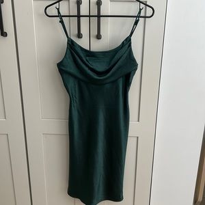 Selfie Leslie Well Versed Pleated Mini Dress Forest Green in Size Small
